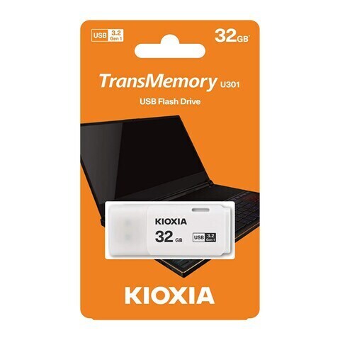 KIOXIA 32GB Trans Memory U301 USB 3.2 Flash Drive, White