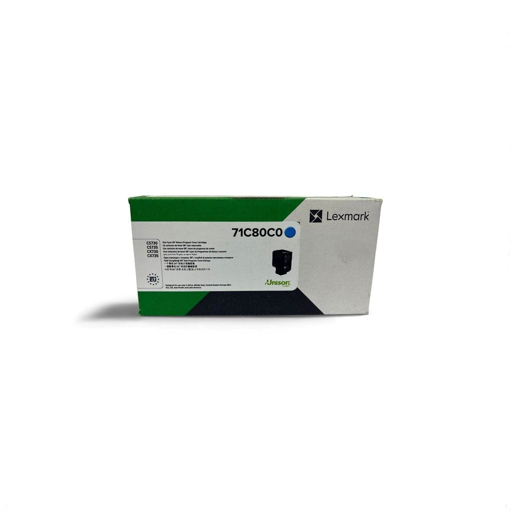 Lexmark 71C80C0 Cyan Return Program 5K Toner Cartridge