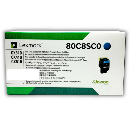 Lexmark Toner Cyan 80C8SC0 Std 2K for CX310, CX410,CX510