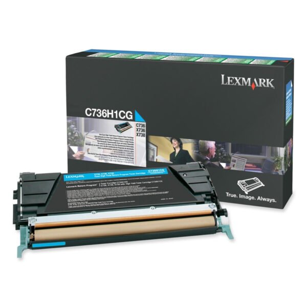 Lexmark C736H1CG Cyan High Yield Return Program Toner Cartridge